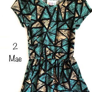 LuLaRoe Mae kids dress with pockets brand new back 2 school size 2 teal NWT